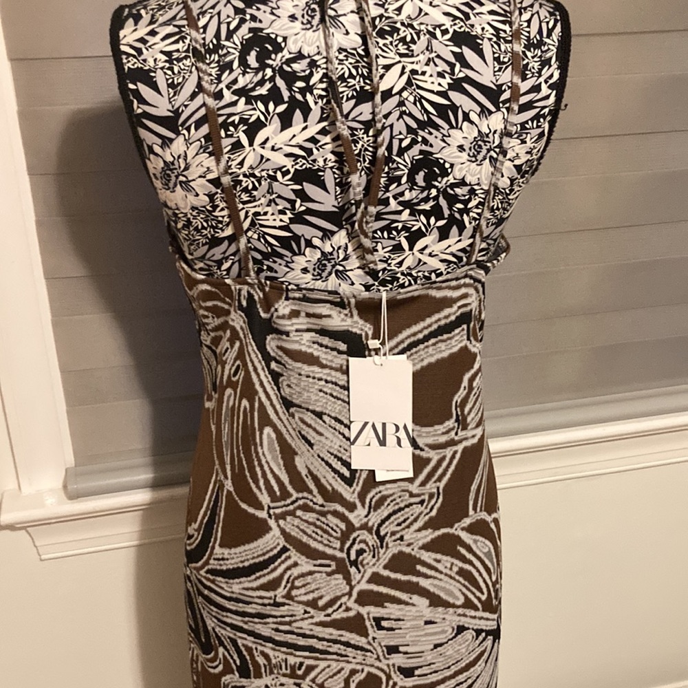 ZARA jacquard  back out midi dress - Picture 9 of 9